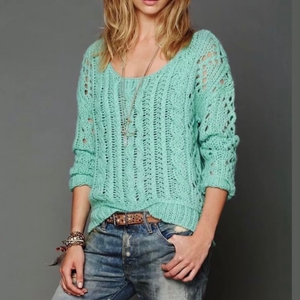 Free People Chunky Knit Sweater Free Shipping